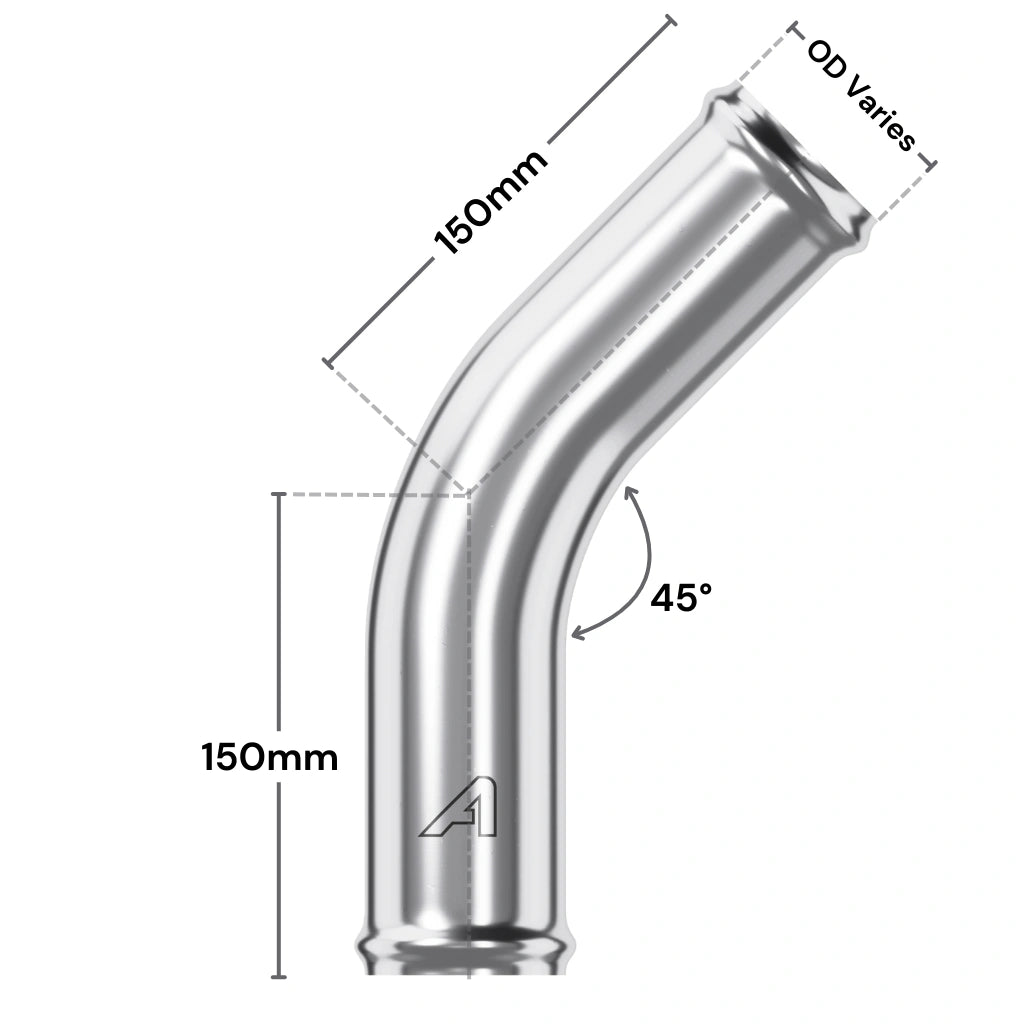 Aluminium 45 Degree Pipe