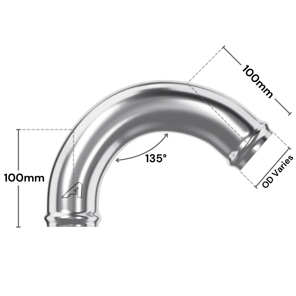 Aluminium 135 Degree Pipe