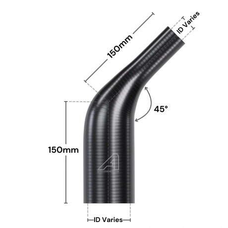 Silicone 45 Degree Reducing Hose