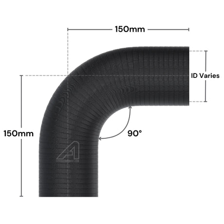 Silicone Fluoro 90 Degree Wrapped Hose